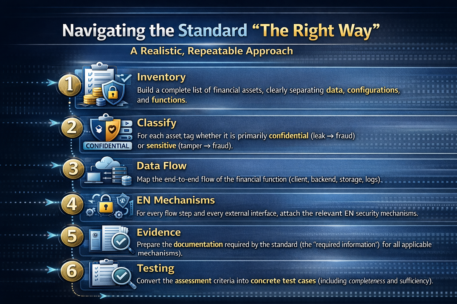 Regulations navigation steps illustration